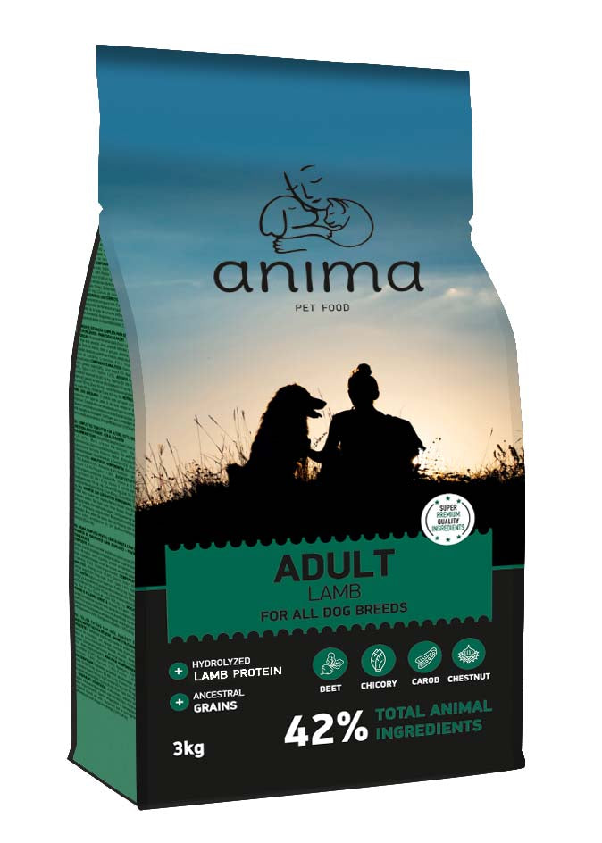 Anima Dog Adult All Breeds - Суха Храна за Пораснали Кучета над 1 година с Агне, 14 кг