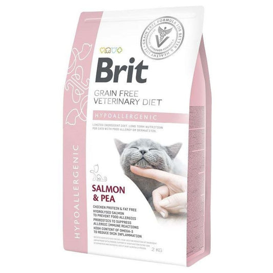 Brit Veterinary Cat Hypoallergenic - Медицинска Храна при Котки с Алергии, Дерматологични и Стомашни Проблеми със Сьомга 5 кг