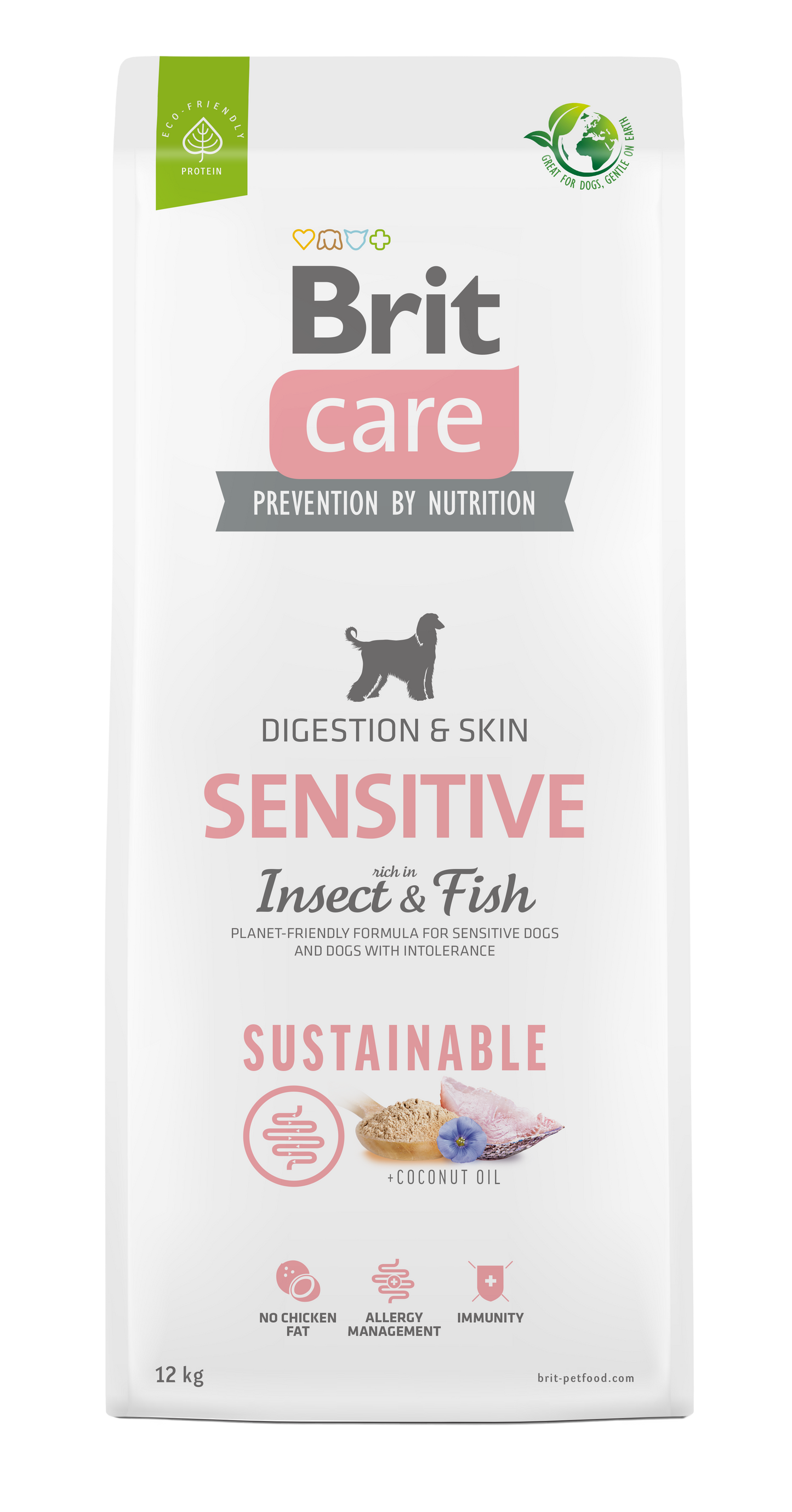Brit Care Dog Insect and Fish- Храна за Пораснали Кучета с Насекоми и Бяла Риба 12 кг