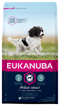 Eukanuba Medium Adult - Кучешка Храна за Кучета от Средни Породи над 1 година 3кг/18кг