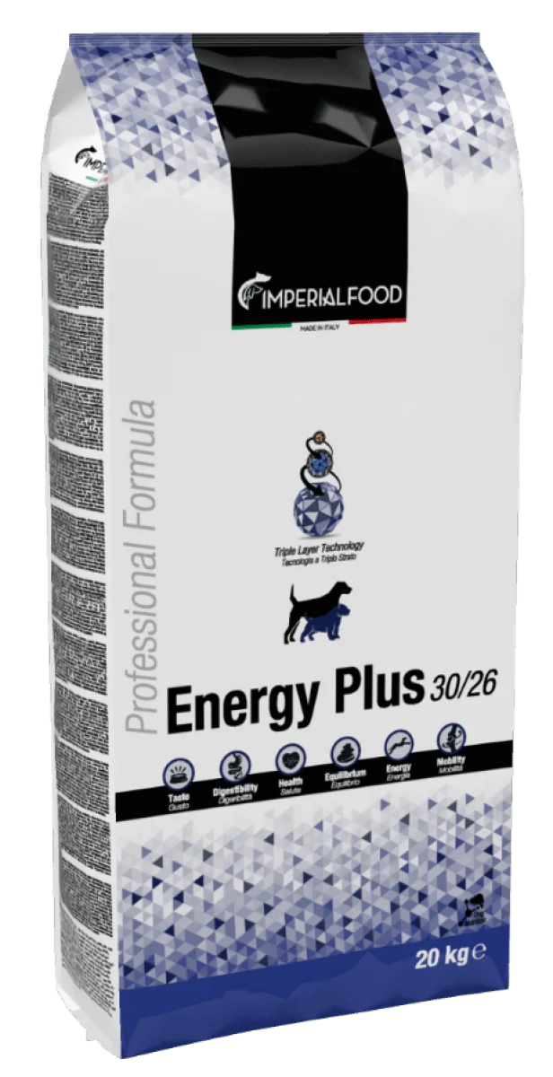 Imperial Food Energy Plus - Кучешка Храна за Работни или Изключителни Слаби Кучета със Свинско и Риба 20 кг
