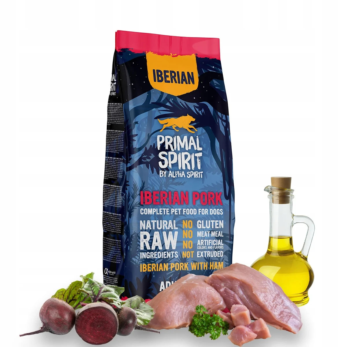 Primal Spirit Iberian Pork - Монопротеинова Кучешка Суха Храна за Пораснали Кучета от Всички породи със Свинско 1кг / 12 кг