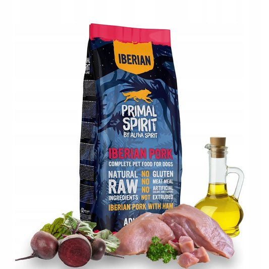 Primal Spirit Iberian Pork - Монопротеинова Кучешка Суха Храна за Пораснали Кучета от Всички породи със Свинско 1кг / 12 кг