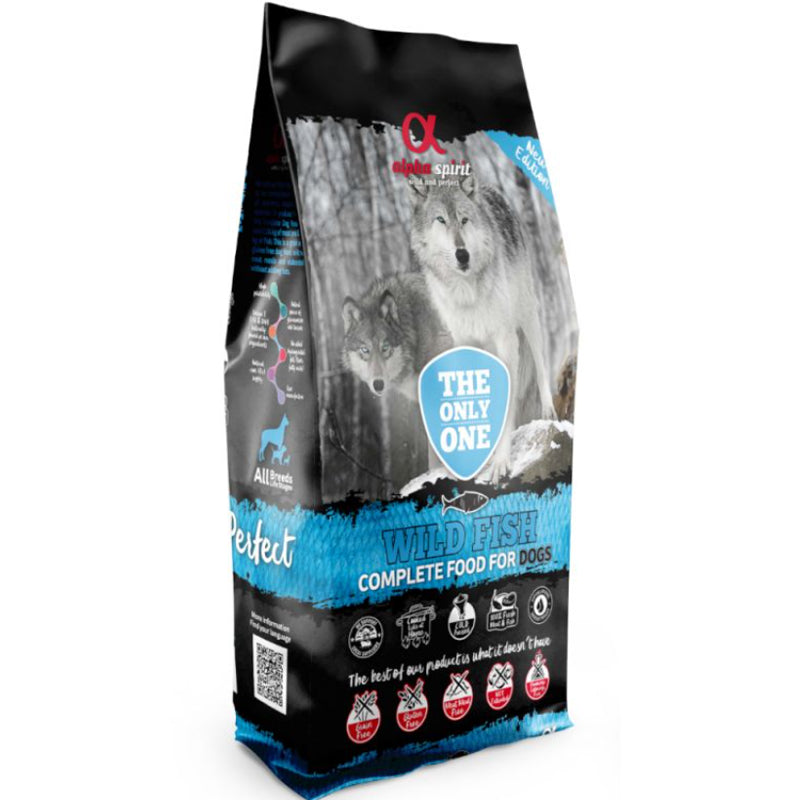 Alpha Spirit The Only One Fish - Полу-Суха храна за кучета със 100% прясна морска риба от свободен улов 3 кг / 9 кг / 12 кг