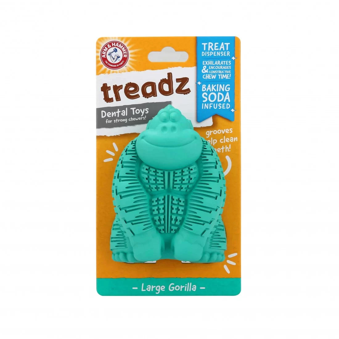 Arm&Hammer Super Treadz Gorilla Много Издръжлива Дентална Играчка за Кучета Малка / Голяма Горила и Малък / Голям Крокодил