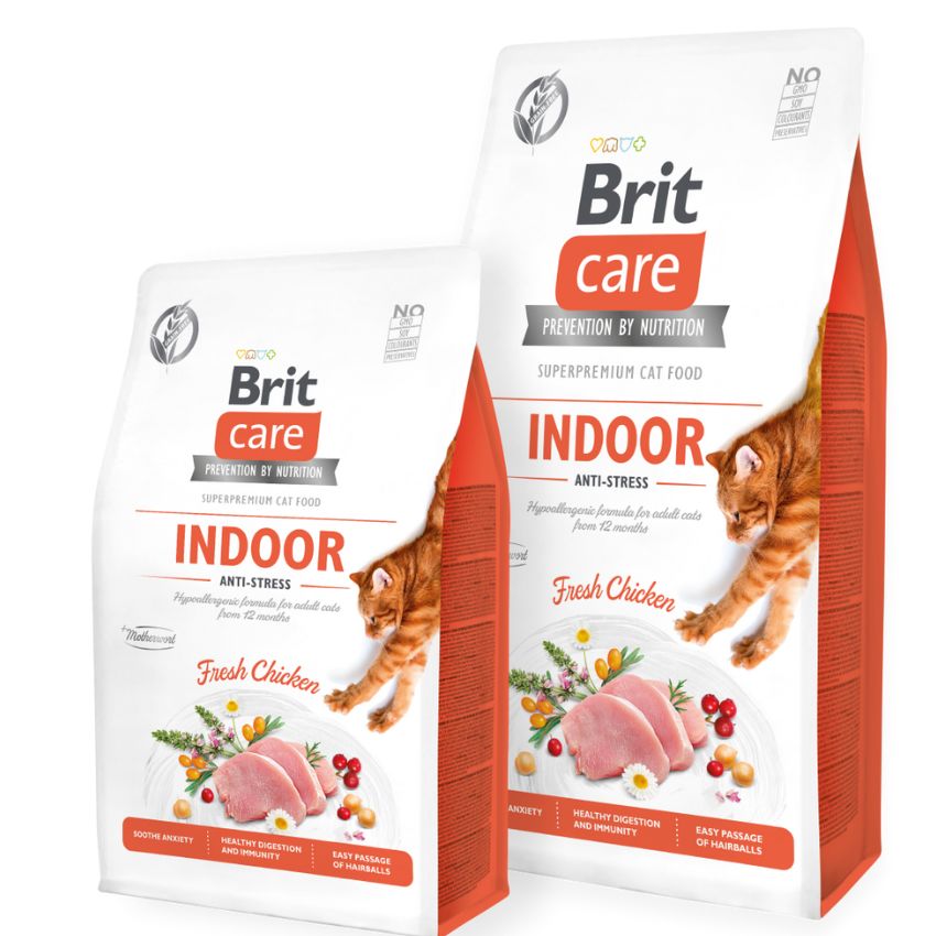Brit Care Cat Adult Indoor - Храна за Пораснали Котки над 1 година с Пиле 7 кг