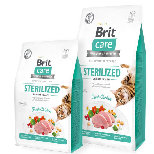 Brit Care Cat Adult Sterilized Urinary - Храна за Кастрирани Котки с Уринарни проблеми с Пиле 7 кг