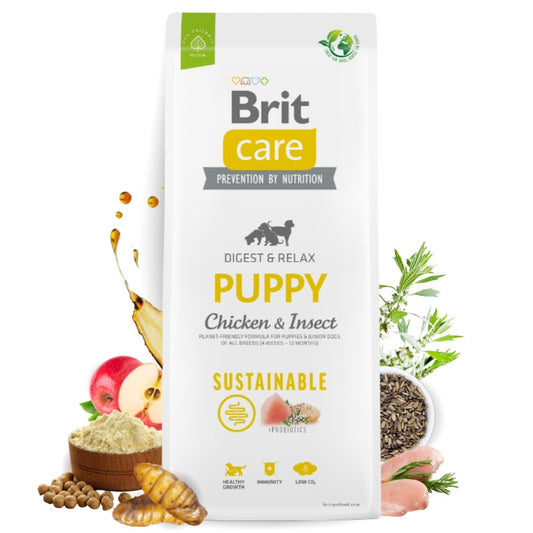 Brit Care Dog All Breed Puppy Chicken & Insect - Храна за Подрастващи Кученца до 1 година с Пиле и Насекоми 12 кг