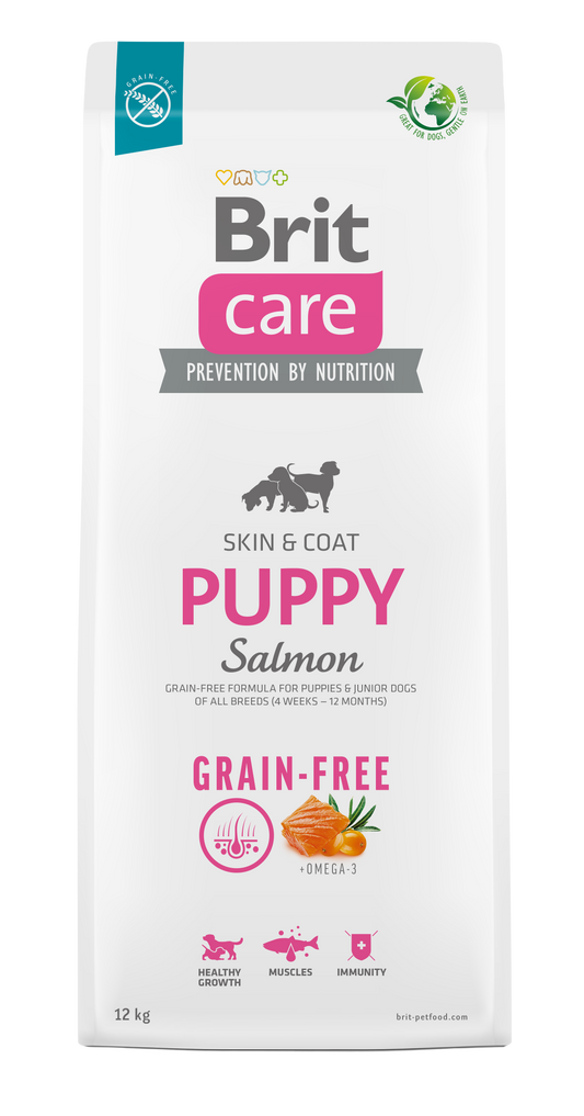 Brit Care Dog All Breed Puppy Salmon - Храна за Подрастващи Кученца до 1 година със Сьомга 12 кг