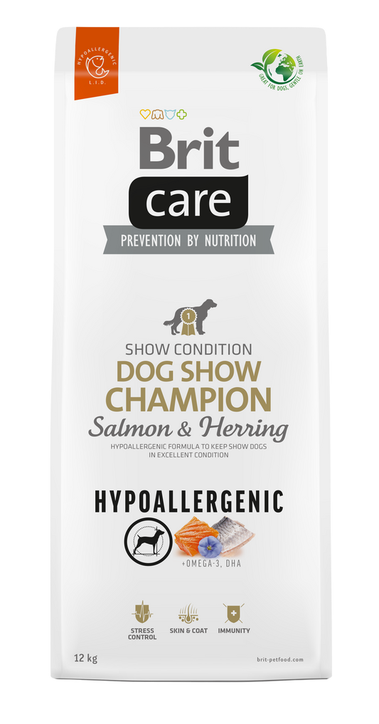 Brit Care Dog Show Champion - Храна за Пораснали Кучета над 1 година със Сьомга и Херинга 12 кг