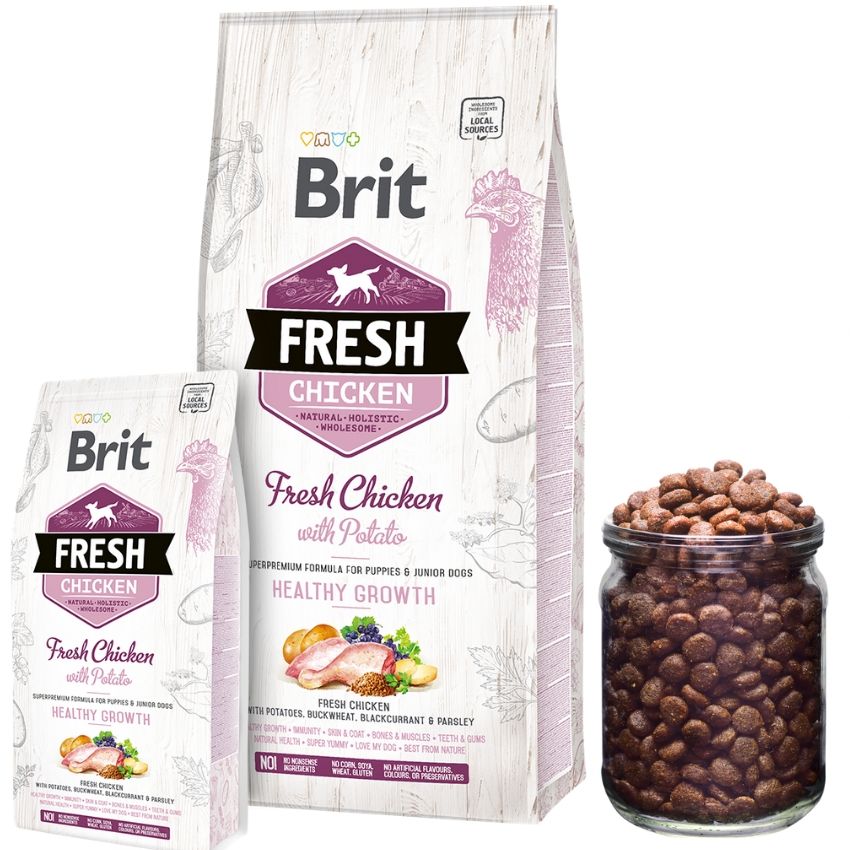 Brit Fresh Puppy Chicken - Храна за Подрастващи Кучета до 1 година с Пиле 12 кг