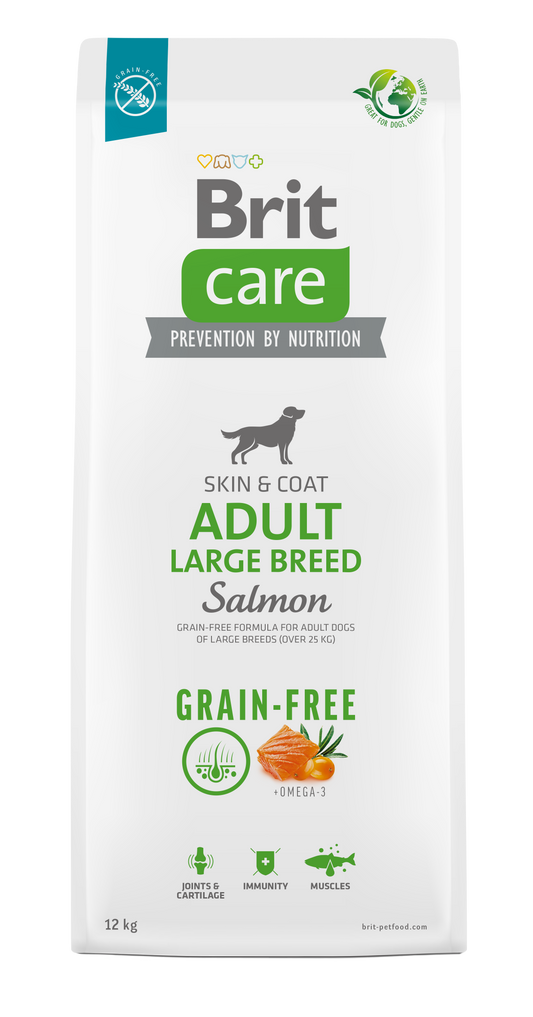Brit Care Dog Large Adult Salmon - Храна за Пораснали Кучета от Големи Породи със Сьомга и Картоф 12 кг