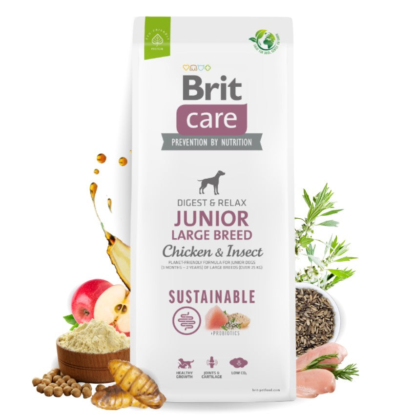 Brit Care Dog Large Junior Chicken & Insect - Храна за Подрастващи Кучета до 1 година с Пиле и Насекоми 12 кг