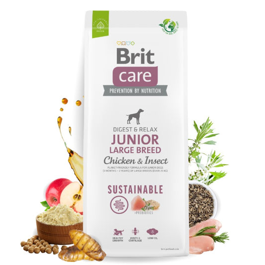 Brit Care Dog Large Junior Chicken & Insect - Храна за Подрастващи Кучета до 1 година с Пиле и Насекоми 12 кг