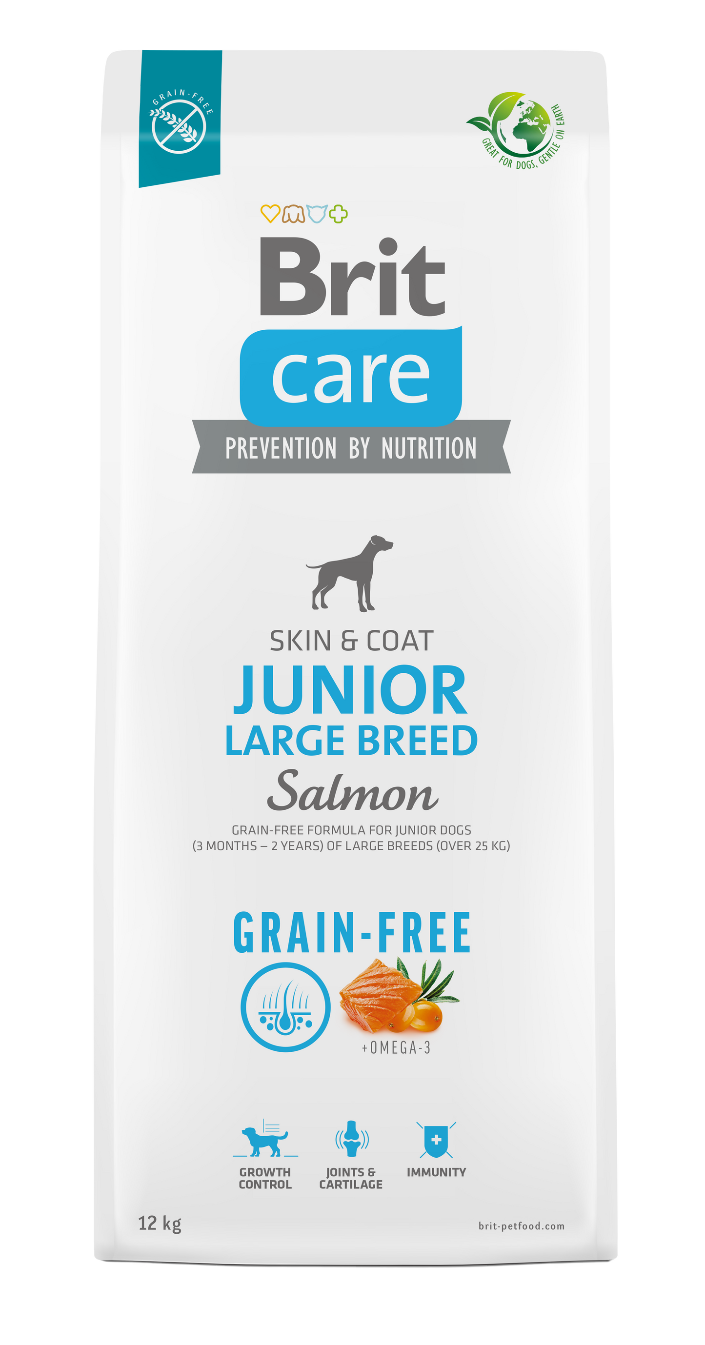 Brit Care Dog Large Junior Salmon - Храна за Подрастващи Кучета до 1 година със Сьомга 12 кг