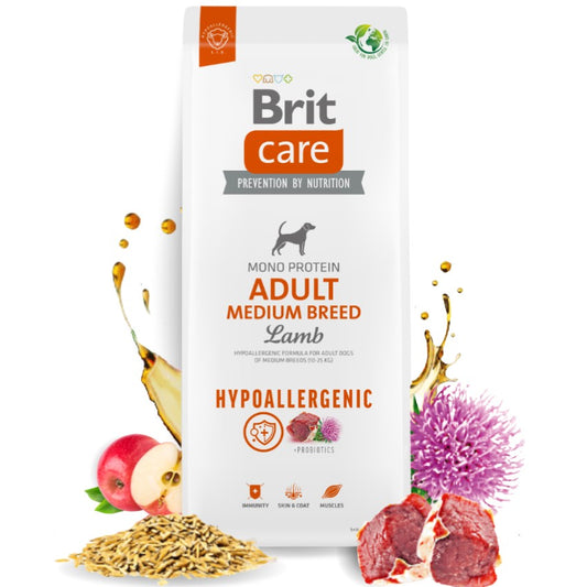 Brit Care Dog Medium Adult Lamb - Храна за Пораснали Кучета от Средни Породи с Агне 12 кг