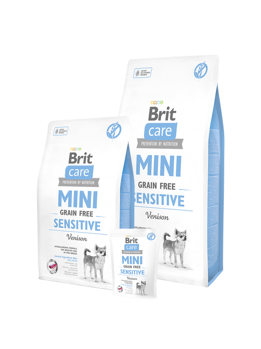 Brit Care Mini Adult Sensitive Venison - Храна за Кучета с Чувствителен стомах над 1 година от Дребни Породи с Еленско месо 7 кг
