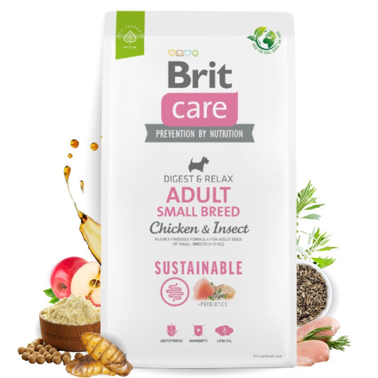 Brit Care Mini Adult Chicken and Insect - Храна за Пораснали Кучета над 1 година от Дребни породи с Пиле и Насекоми 7 кг