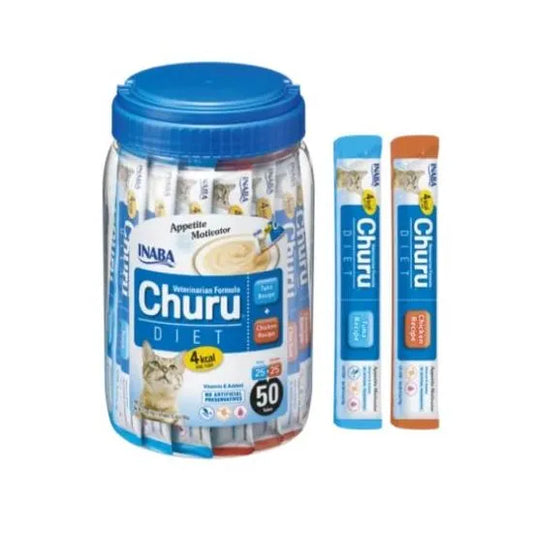 Churu Puree Cat DIET Mix Tuna & Chicken  -  Диетични Лакомства за Котка Крем Пиле и Риба Тон 50 бр.