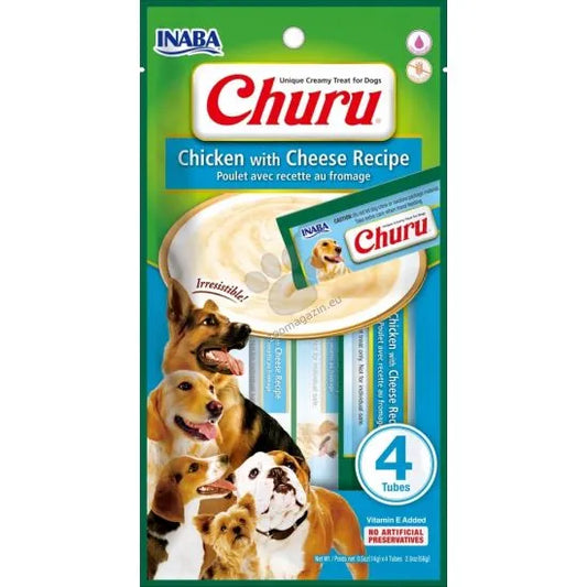 Churu Puree Dog Chicken & Cheese - Сочни Лакомства за Кучета Крем от Пиле и Сирене 4 бр.