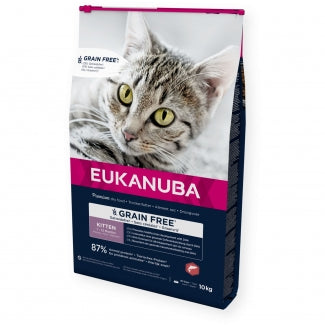 Eukanuba Cat Kitten Grain Free Salmon - Храна за Подрастващи Котенца под 1 г със Сьомга 10 кг