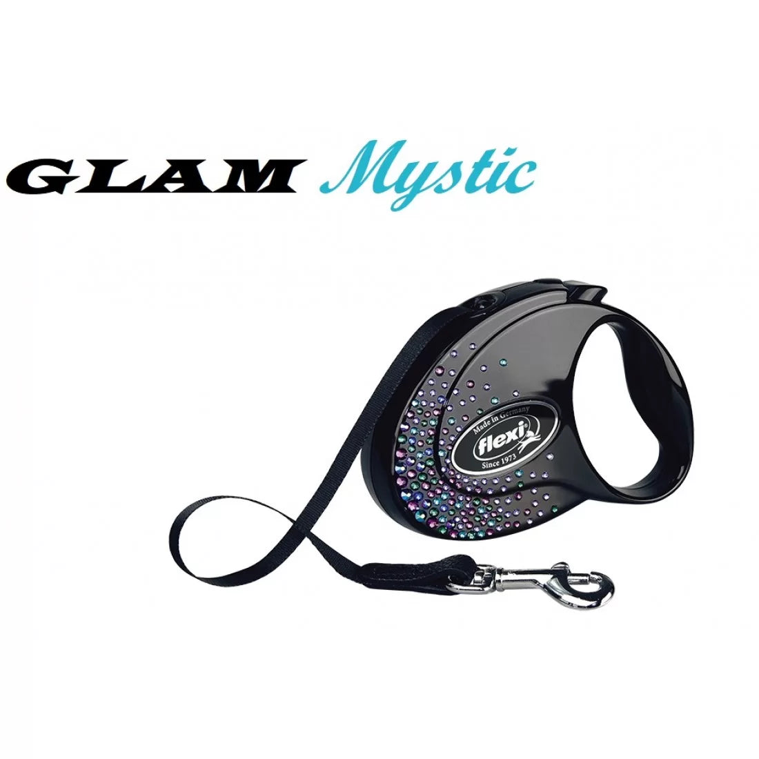 Flexi GLAM S- Луксозен Автоматичен Регулируем Повод с Лента 3 м, за Кучета до 12 кг