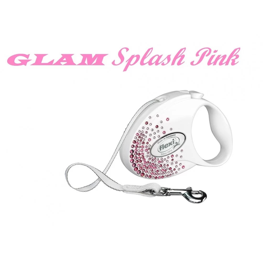Flexi GLAM S- Луксозен Автоматичен Регулируем Повод с Лента 3 м, за Кучета до 12 кг