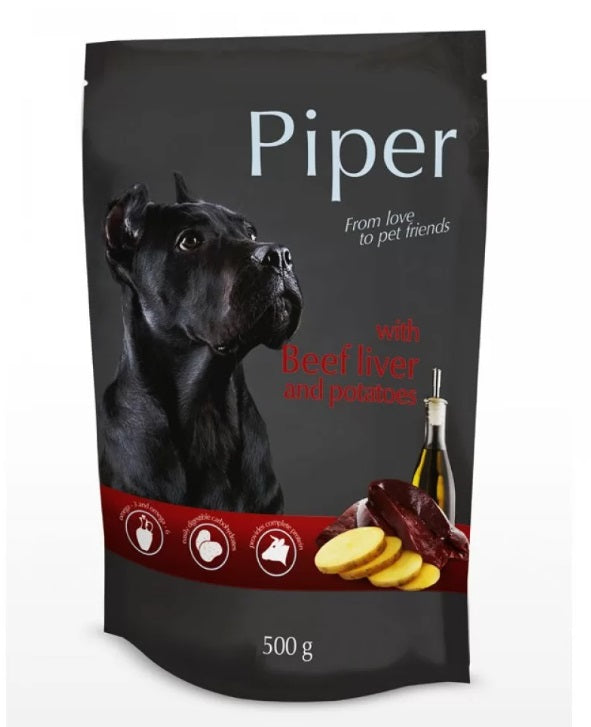 Piper Adult - пауч за пораснали кучета, с говежди дроб и картофи 150гр/500 гр