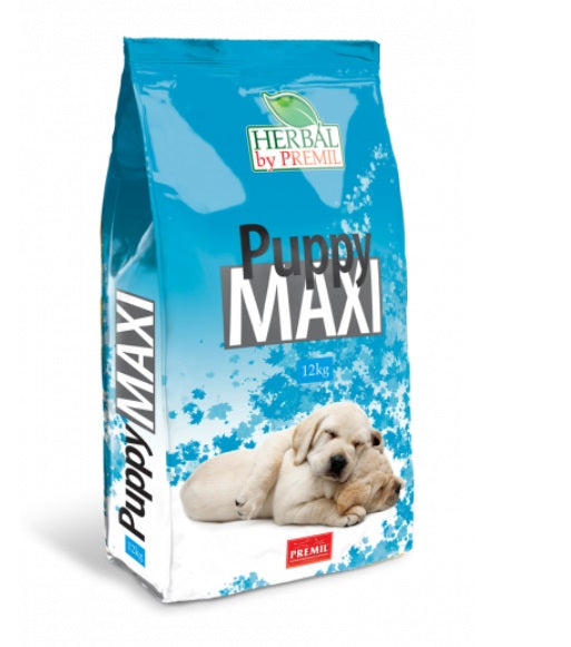 Premil Dog Puppy Maxi - за подрастващи Кучета до 18 месеца от Едри Породи с Риба Тон, Пуйка и Патица 12 кг
