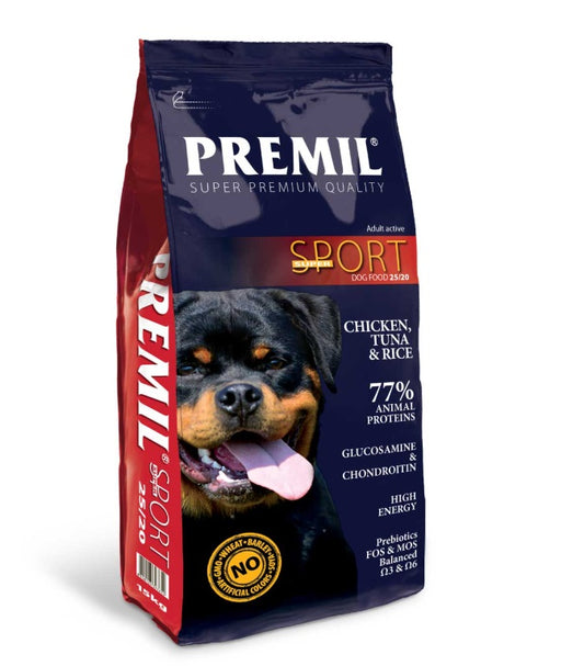 Premil Dog Sport 25/20 - за Пораснали Кучета над 1 година с Пиле и Патица 15 кг