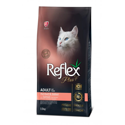 Reflex Plus Anti Hairball Salmon - Суха Храна против Космени Топки за Котки над 1 година със Сьомга 15 кг