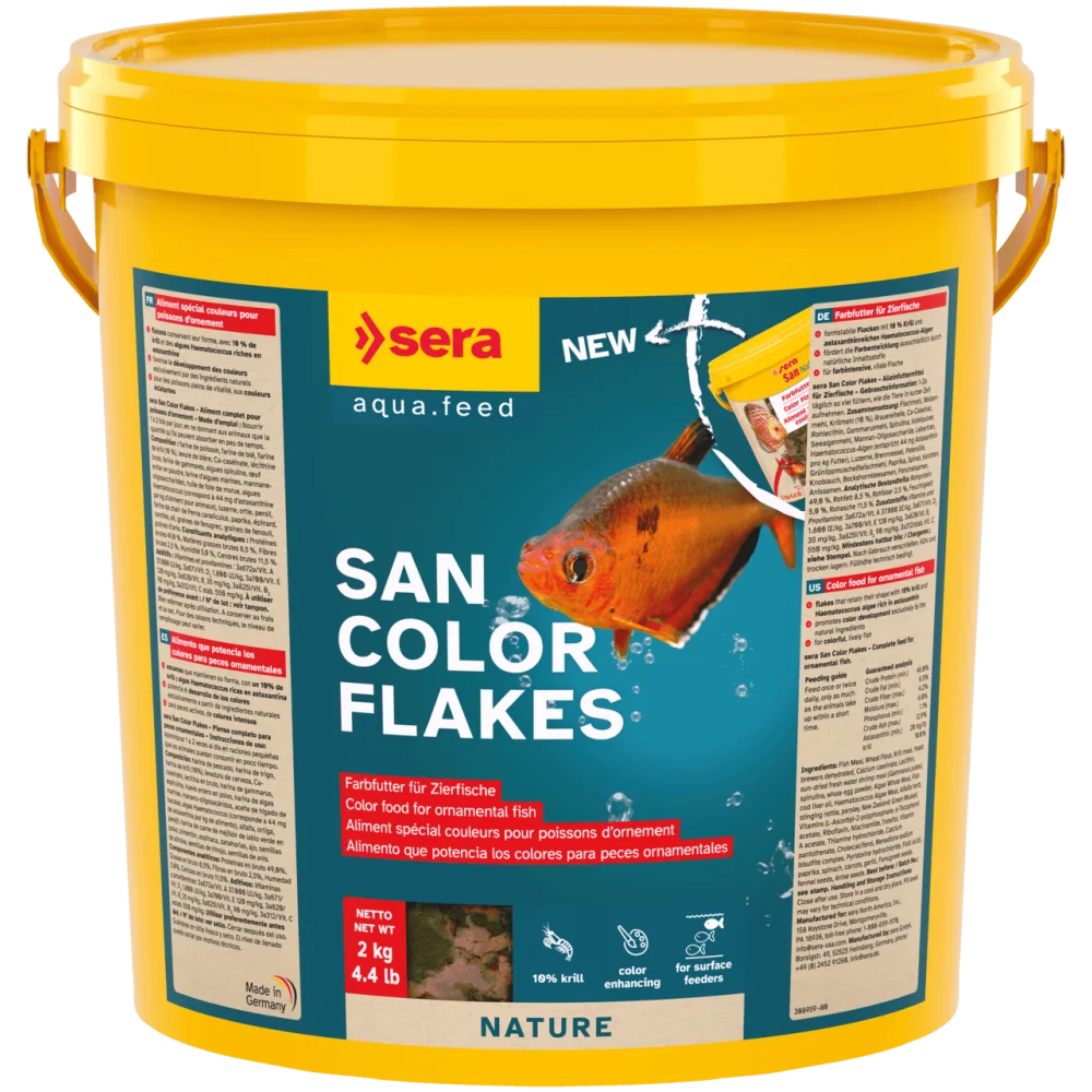 sera San Nature - Натурална Храна за Оцветяване на Всички Рибки, 10 гр / 2 кг (10 000мл)