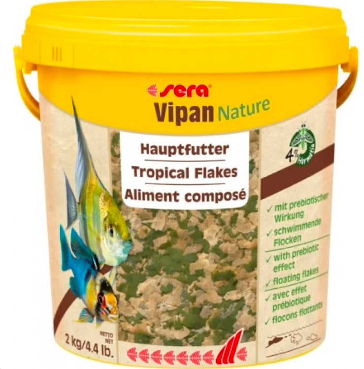 Sera Vipan Nature - натурална храна на люспи за всички рибки, 12 гр / 2 кг (10 000 мл)