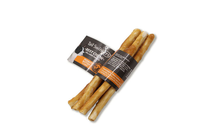 Tail Swingers Collagen Sticks Peanut - Лакомство за Куче Колагенова Солета от Сухожилия с Фъстъчено масло 13.5 см, 5 бр