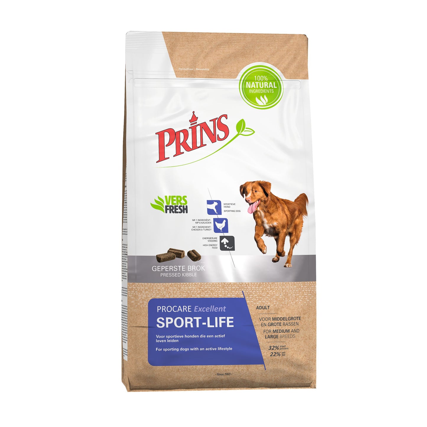 Prins ProCare Sport Life Excellent - Храна за Работни Кучета с Пиле и Пуйка 20 кг