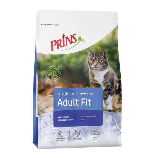 Prins Cat VitalCare Adult Fit - Храна за Пораснали Котки над 1 година с Пиле и Пуйка 10 кг
