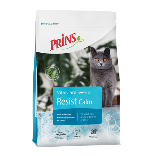 Prins Cat VitalCare Resist Calm - Успокояваща Имунна Храна за Котки с Пиле и Билки 10 кг