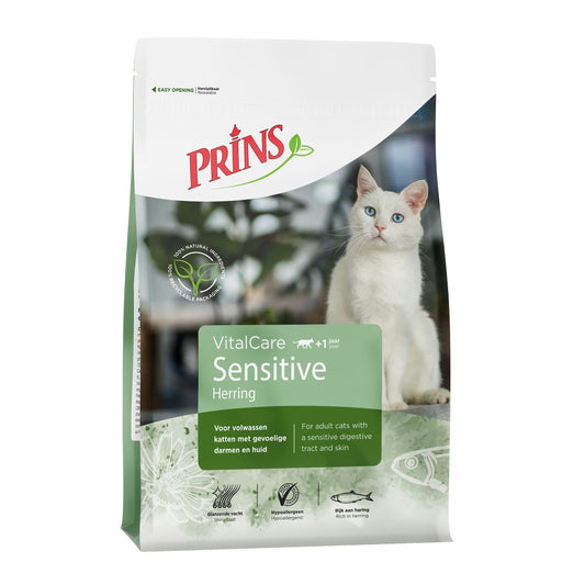 Prins Cat VitalCare Sensitive Hypoallergenic - Хипоалергенна Храна за Чувствителни Котки с Херинга 10 кг