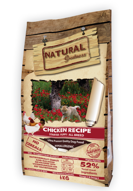 Natural Greatness Chicken Recipe Starter-Puppy - Храна за Малки Кученца с Пиле без Зърнени Храни 2 кг/ 6 кг