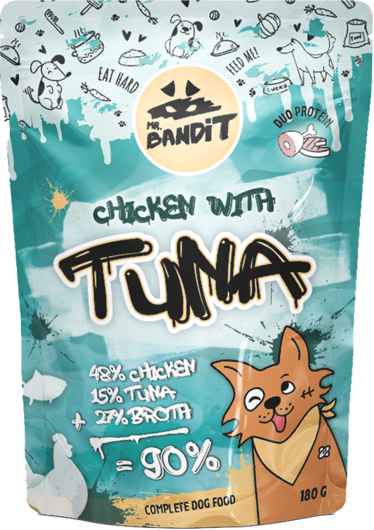 Mr. Bandit Dog Pouch Chicken with Tuna - Пауч за Кучета с Пиле и Риба Тон 180 гр / 380 гр