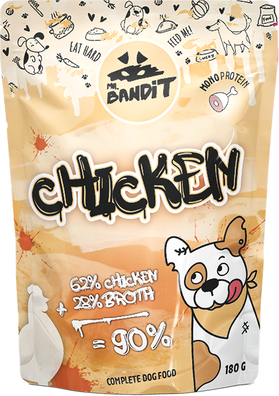 Mr. Bandit Dog Pouch Chicken - Пауч за Кучета с Пиле 180 гр / 380 гр