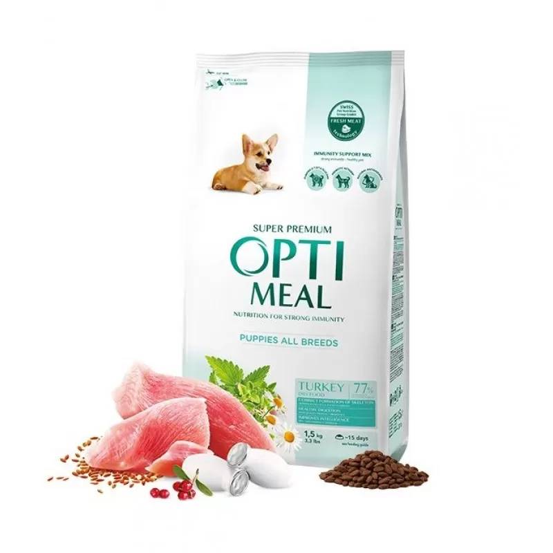 Opti Meal Dog Puppy With Turkey - Храна за Кучета с Пуйка 1,5 кг/ 12 кг/ 20 кг