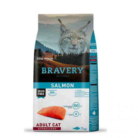 Bravery Cat Sterilised Adult Salmon - Гранули за Кастрирана Котка със Сьомга 7 кг
