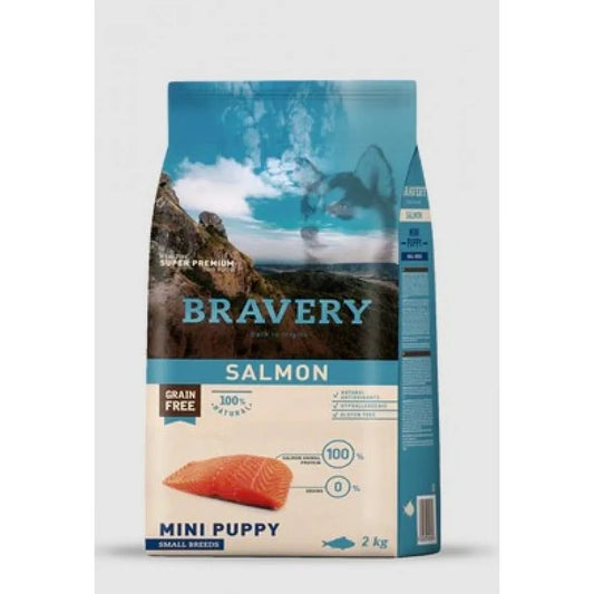 Bravery Dog Puppy Mini Salmon - Гранули за Подрастващо Куче под 1 година от Дребни Породи със Сьомга 7 кг