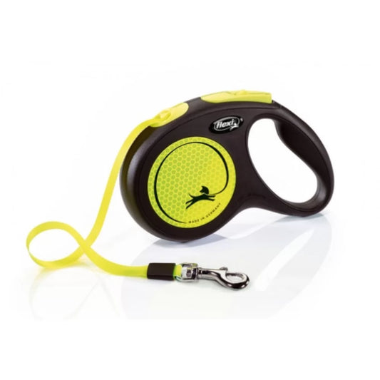Flexi Classic NEON - Автоматичен Регулируем Повод с Лента 5 м, за Кучета от 12 до 50 кг