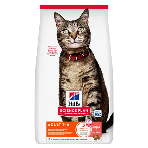 Hills Adult Cat - Храна за Пораснали Котки със Сьомга 1.5кг/10 кг