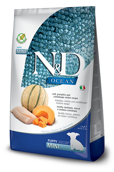 ND Pumpkin Canine Puppy Mini Ocean / Суха Храна за Подрастващи Кученца и Майки от Дребни Породи 2.5 кг / 7 кг