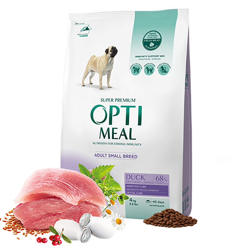 Opti Meal Small Adult Куче Малки Породи с Патица 1.5/12.5 кг