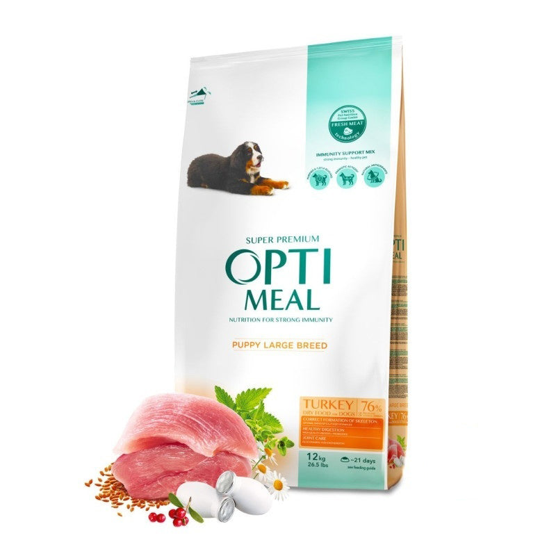 Opti Meal Dog Puppy Large Breed With Turkey - Храна за Кучета с Пуйка 12 кг/ 20 кг
