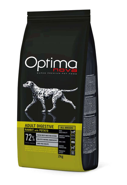 OPTIMA NOVA ALL BREED DIGESTIVE RABBIT & POTATO / ХРАНА ЗА КУЧЕТА ОТ ВСИЧКИ ПОРОДИ ЗА ЧУВСТВИТЕЛНИ СТОМАСИ СЪС ЗАЕК И КАРТОФ 2 кг/12 кг
